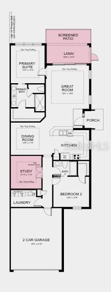 This is a floor plan showing the layout of a home with a two-car garage — 3217 TORTA COURT, BRADENTON, FL