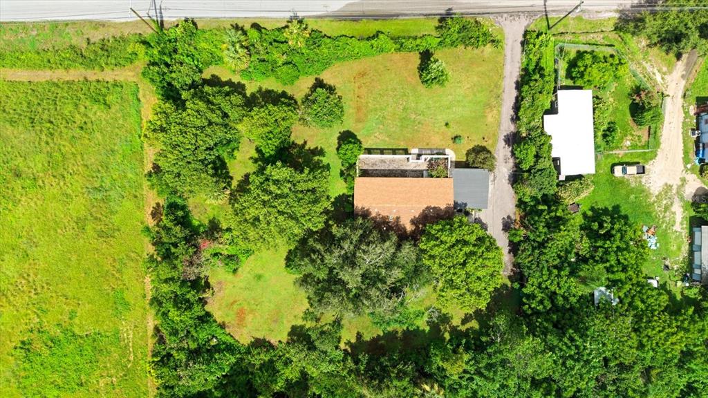 A white, single-story house sits on a large, grassy lot surrounded by trees — 403 S PARSONS AVENUE, SEFFNER, FL