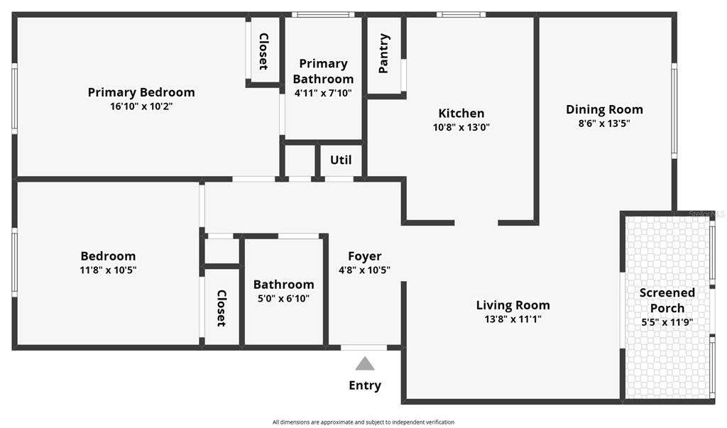 This is a floor plan showing the layout of a home with two bedrooms — 420 BANANA CAY DRIVE UNIT A, SOUTH DAYTONA, FL