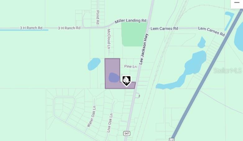 This map shows a highlighted parcel of land located west of Lee Jackson Highway — US HIGHWAY 547 HIGHWAY, DAVENPORT, FL