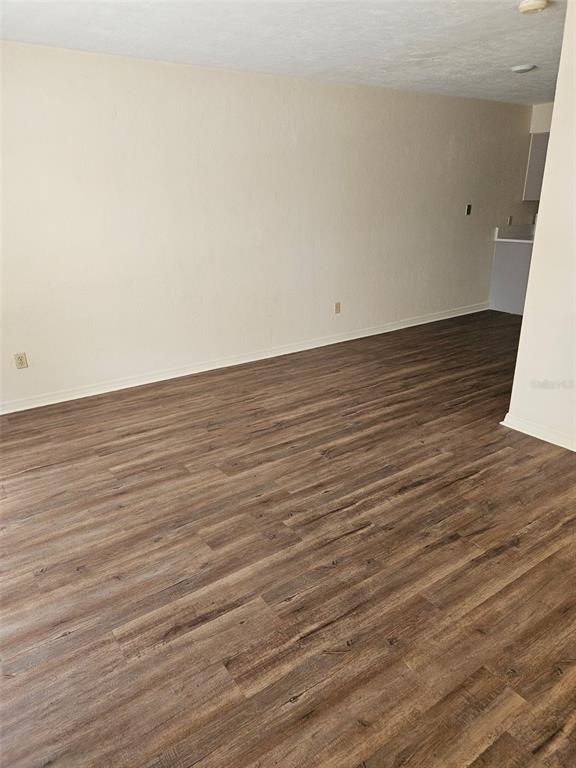 An empty room features light-colored walls and wood-look plank flooring — 5813 NW 23RD TERRACE UNIT ABCD, GAINESVILLE, FL