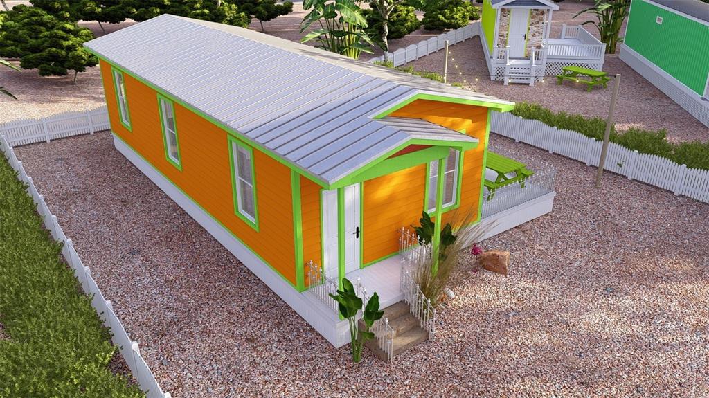 This is a rendering of an orange and green mobile home with a metal roof — 0 PARK ROAD, VENICE, FL