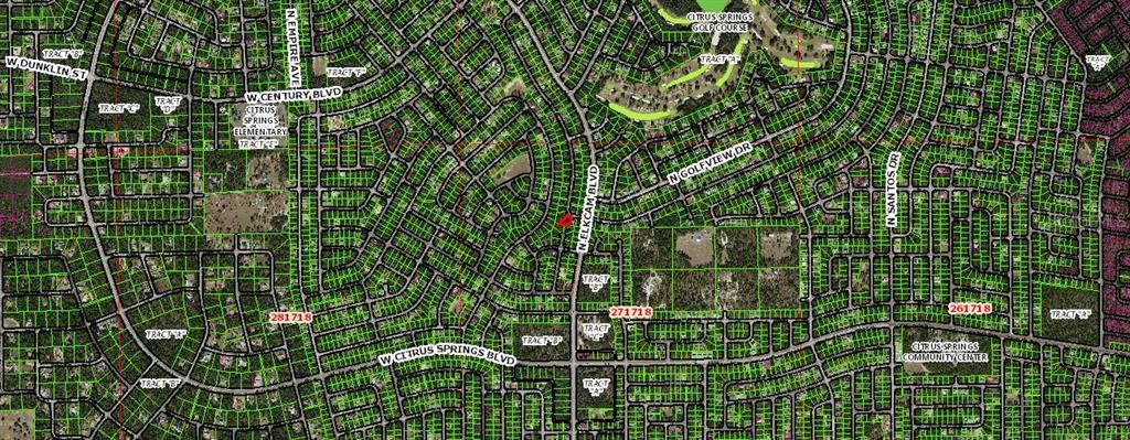 This is a map showing the property lines and street layout of a residential neighborhood — 7792 N IBSEN DRIVE, DUNNELLON, FL