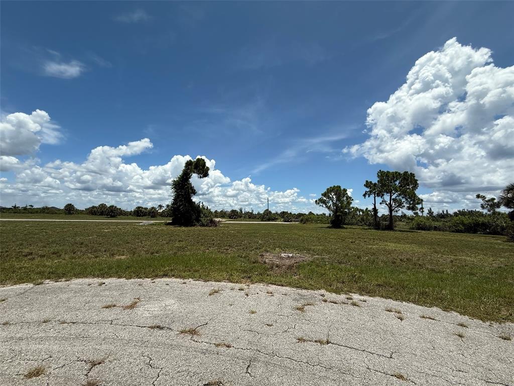 A grassy, undeveloped lot features a few scattered trees under a bright, cloudy blue sky — 18 SATINWOOD PLACE, PLACIDA, FL