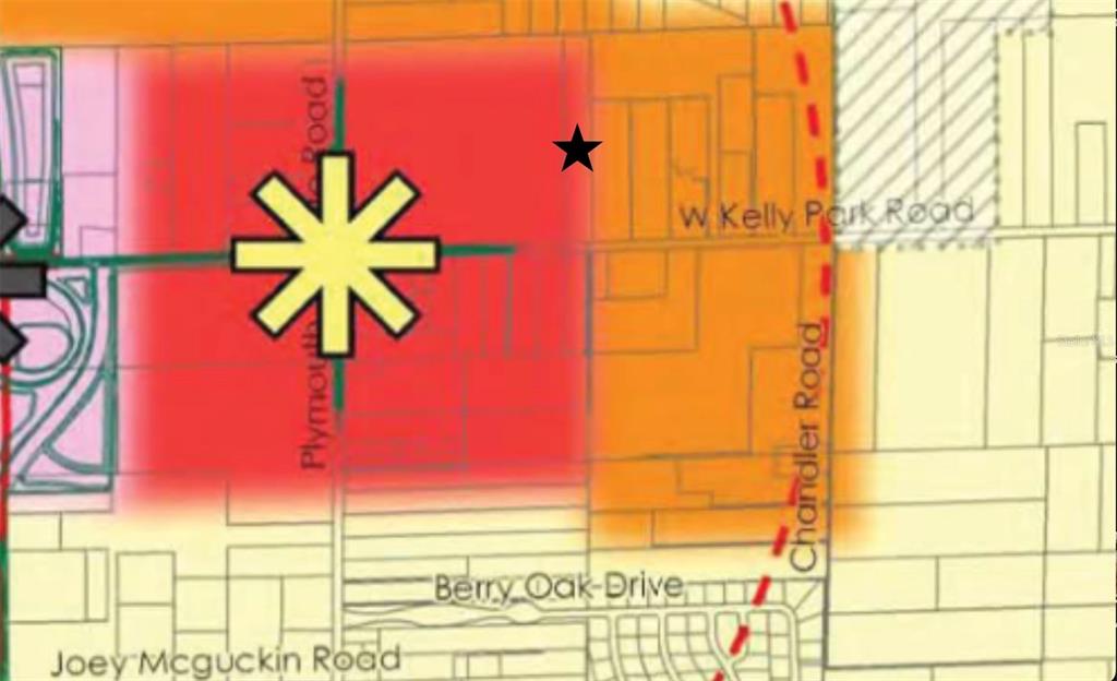 This is a map showing a highlighted area near W Kelly Park Road and Chandler Road — 2719 W KELLY PARK ROAD, APOPKA, FL