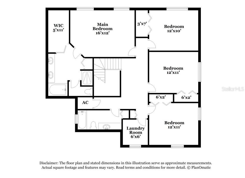 This is a floor plan showing the layout of a four-bedroom residential home — 13516 PRESTWICK DRIVE, RIVERVIEW, FL