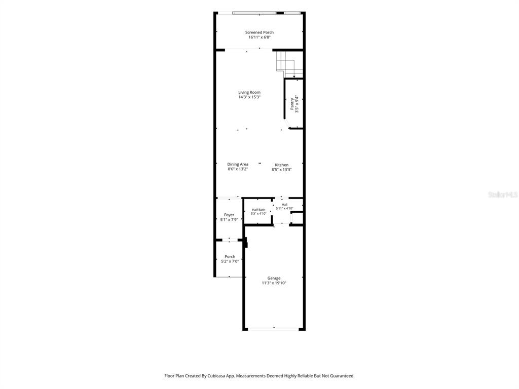 This is a floor plan showing the layout of a home with a garage and porch — 31449 WOODLAND RACE LOOP, WESLEY CHAPEL, FL