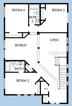 This is a floor plan showing the layout of a residential home's upper level — 609 ALLORA AVENUE, NOKOMIS, FL