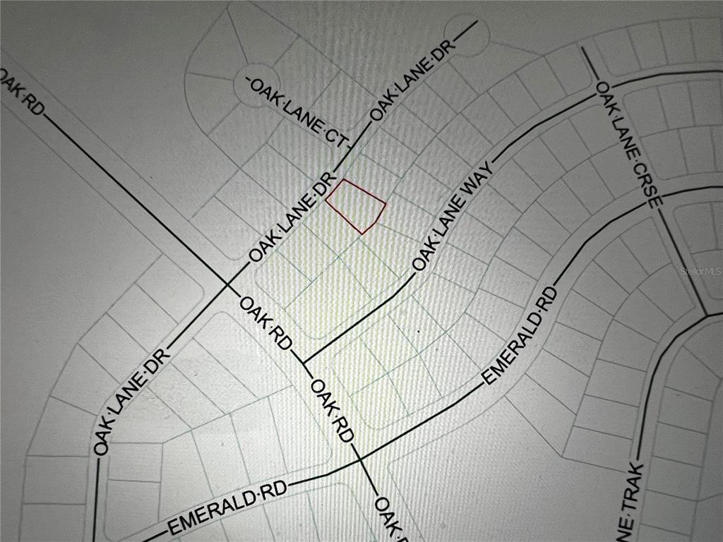 This is a map showing a highlighted parcel of land located near Oak Lane Drive — 293 OAK LANE DR., OCALA, FL