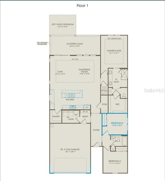 This is a floor plan for a single-story home featuring three bedrooms, a garage, and lanai — 81 LAKE MANATEE DRIVE, PALM COAST, FL