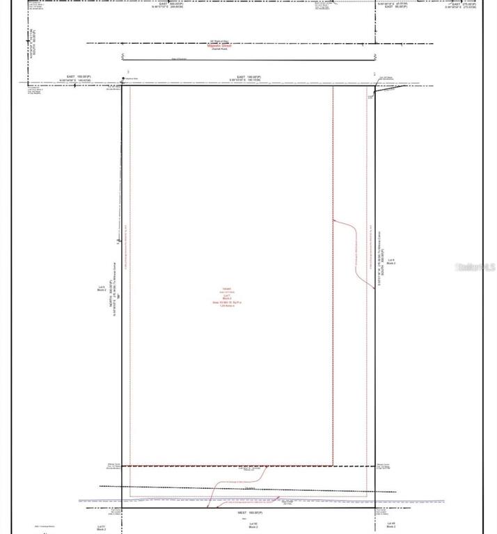 This is a survey map showing the property boundaries and dimensions of a rectangular lot — MAJESTIC STREET, ORLANDO, FL