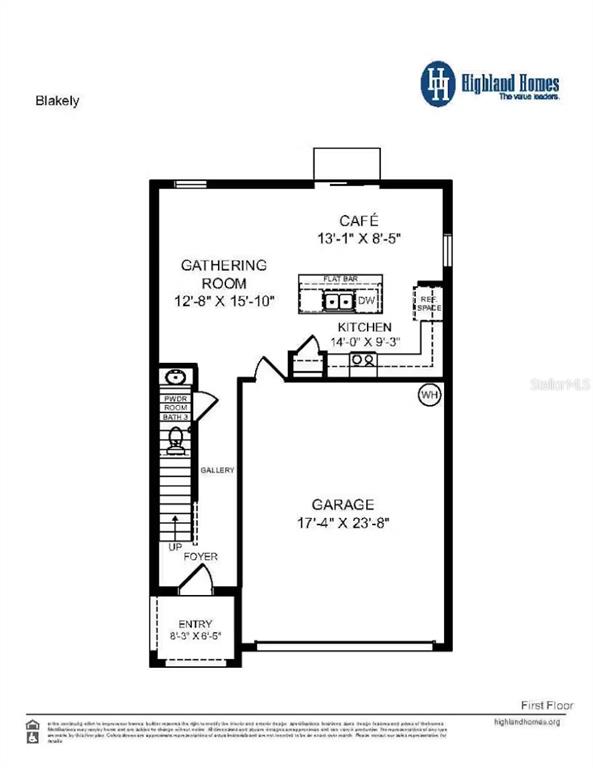 This is a floor plan for the first level of a residential home — 5121 SYLAS JAX AVENUE, WINTER HAVEN, FL