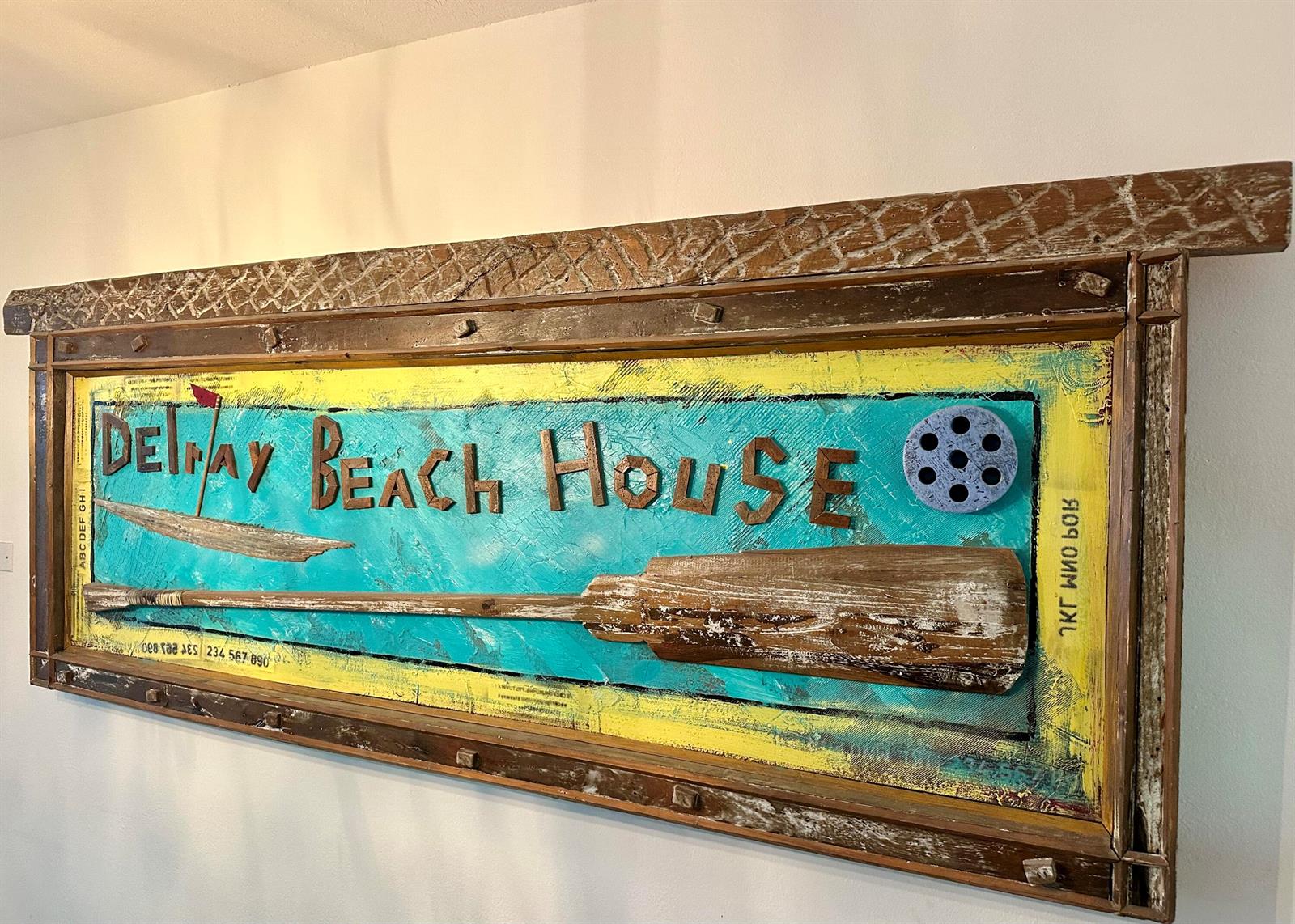 A decorative wooden wall sign featuring the words Delray Beach House and a mounted oar — 212 Kings Lynn, Delray Beach FL 33444, DELRAY BEACH, FL