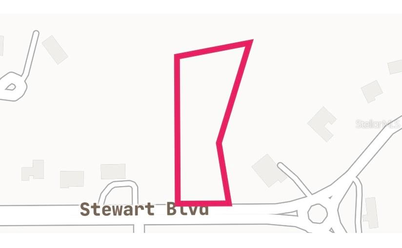 This is a map showing the property boundary lines of a lot along Stewart Blvd — 3165 STEWART BOULEVARD, KISSIMMEE, FL