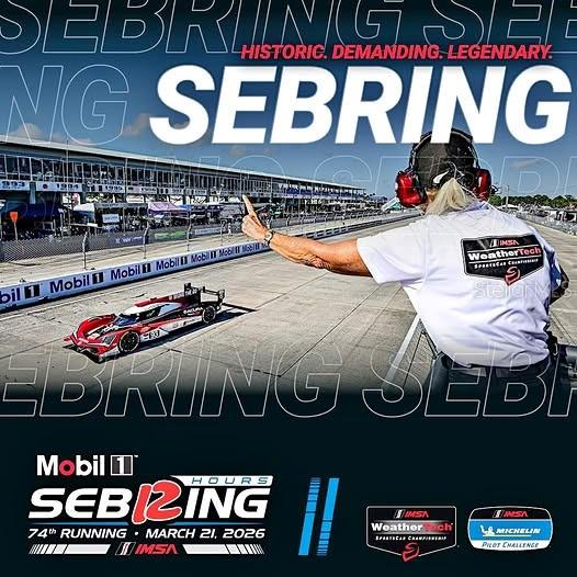 A race official signals a car on the track at the Sebring International Raceway — 9610 US-27 S, SEBRING, FL