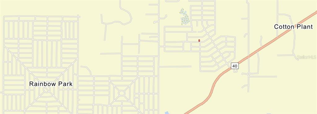 This is a map showing the location of a property near Rainbow Park and Cotton Plant — 00 SW 13TH PLACE, OCALA, FL
