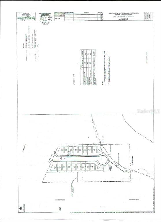 This is a concept map showing a proposed residential subdivision layout with multiple lots — 700 WEST CHURCH AVENUE, LONGWOOD, FL