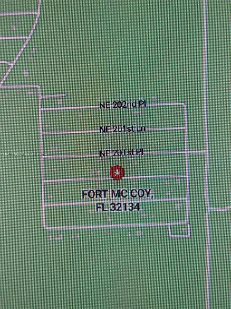 This image is a map showing a residential area with street names and a location marker — 0 0, Ocala FL 32134, OCALA, FL