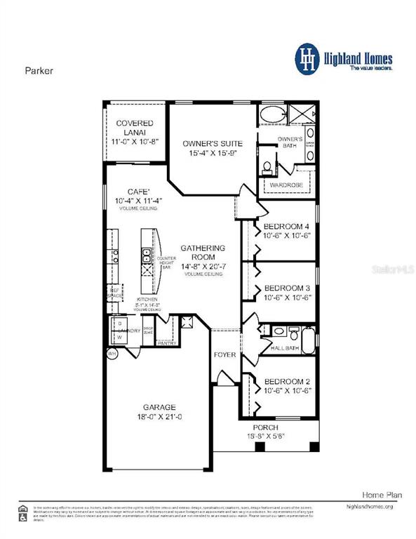 This is a floor plan for a single-story home featuring four bedrooms and a garage — 1672 ASTRID ROAD, DAVENPORT, FL