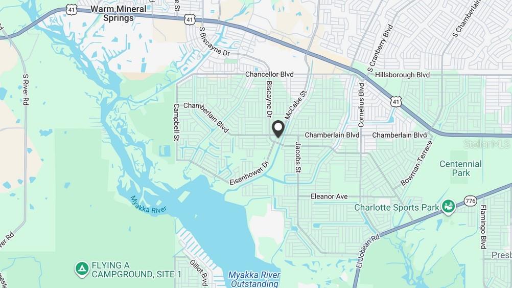 This is a map showing the location of a property in North Port, Florida — 13528 IRWIN DRIVE, PORT CHARLOTTE, FL