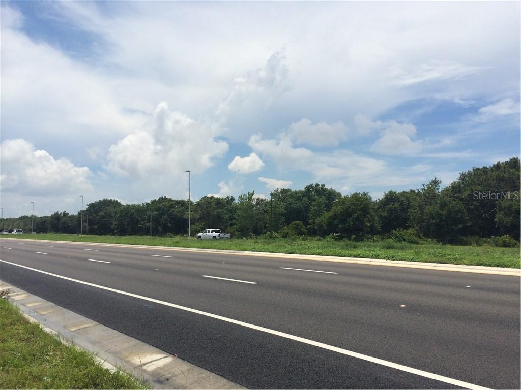 A paved multi-lane road runs alongside a grassy area with trees under a cloudy sky — 11769 S 301 US HIGHWAY S, RIVERVIEW, FL