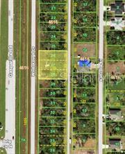 This is an aerial map showing a highlighted rectangular parcel of land between two roads — 10066 WINBOROUGH DRIVE, PORT CHARLOTTE, FL