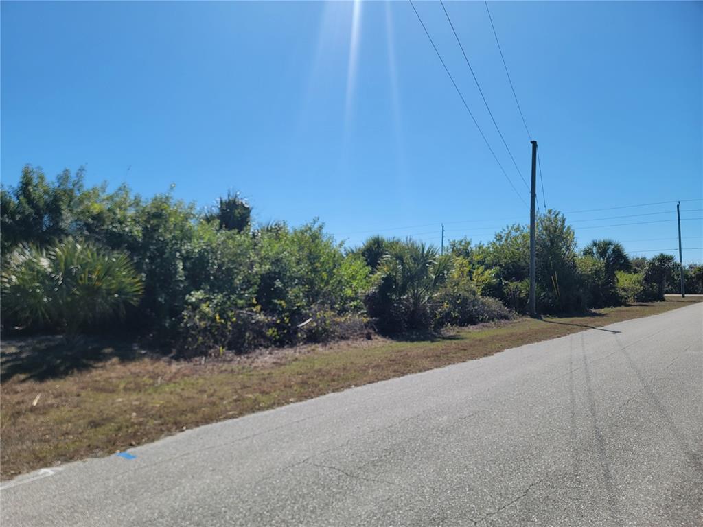 A paved road runs alongside a vacant, overgrown lot with trees and shrubs — 13508 HIGH SPRINGS AVENUE, PORT CHARLOTTE, FL