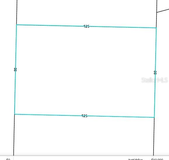 This is a property map showing a rectangular lot measuring 125 feet by 80 feet — Lot 5 Unit 1 Blk 94 PINEHURST AVENUE, CHIPLEY, FL