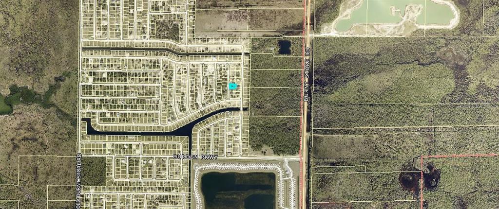 This is an aerial map showing a residential neighborhood with a highlighted property lot — 4513 NW 34TH PLACE, CAPE CORAL, FL