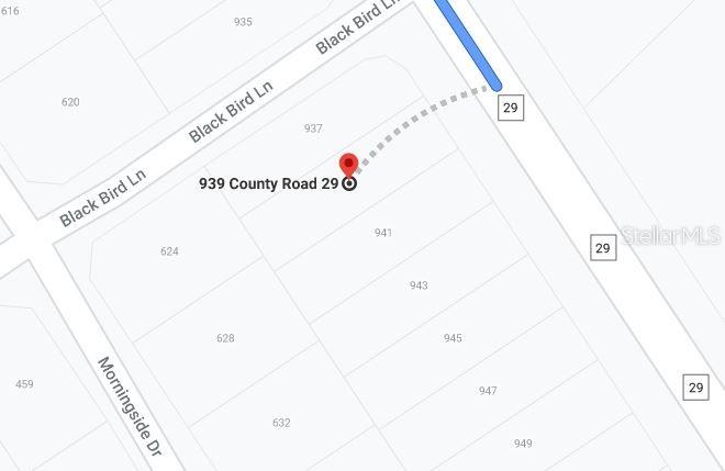This is a map showing property boundaries and street locations for a residential area — 939 COUNTY ROAD 29, LAKE PLACID, FL
