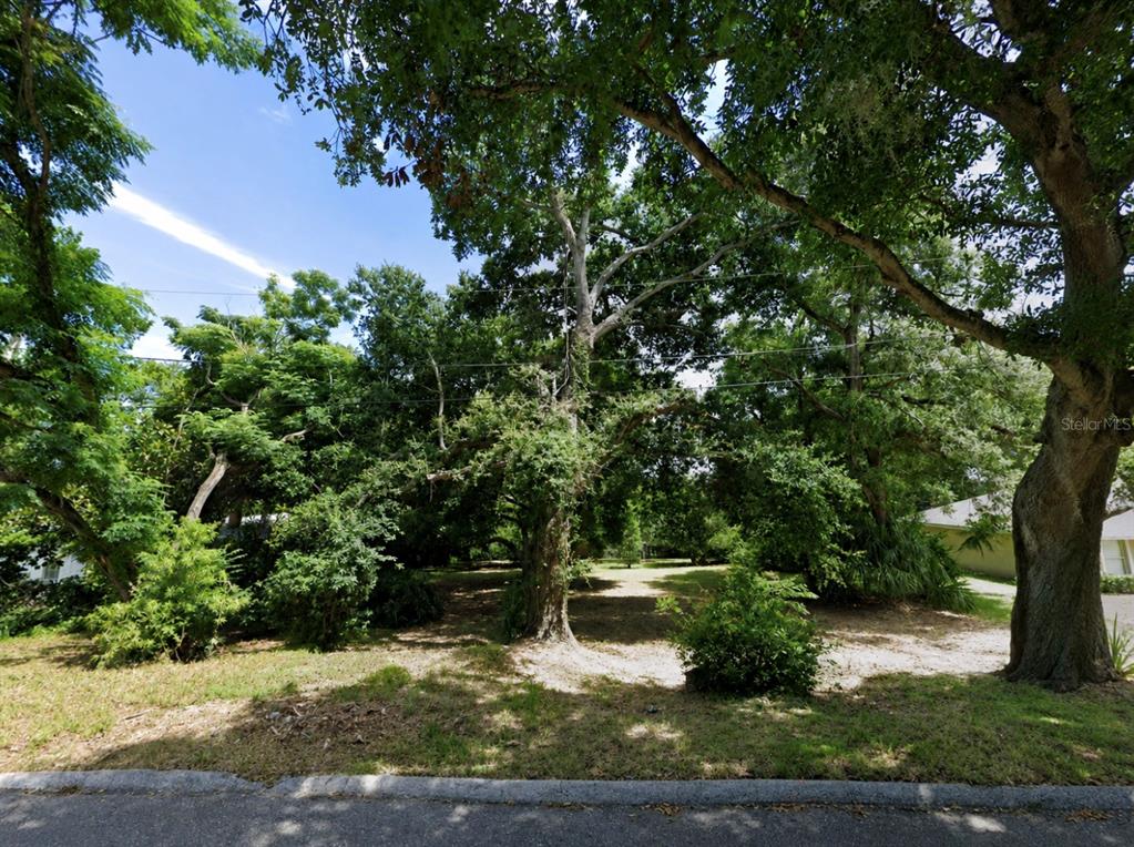 A vacant, tree-covered residential lot viewed from the street — 526 E MONTROSE STREET, CLERMONT, FL