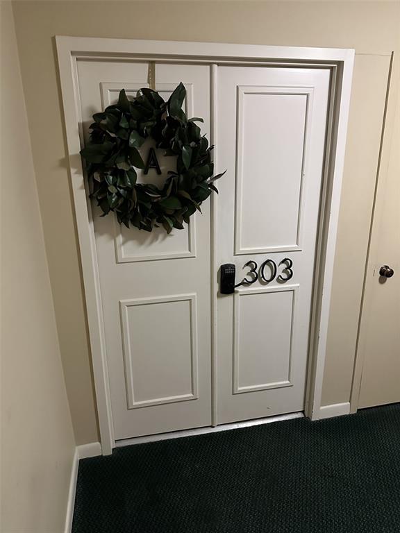 A double door with a wreath and the number 303 is set in a hallway — 2611 BAYSHORE BOULEVARD UNIT 303, TAMPA, FL