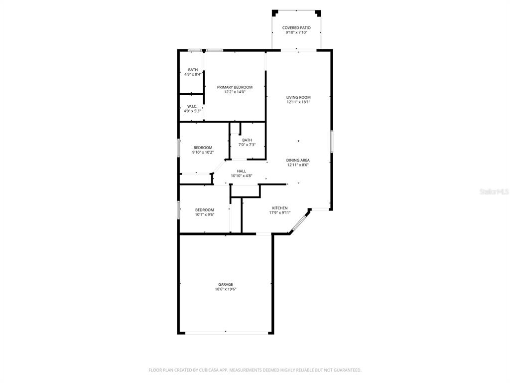 This is a floor plan of a single-story house with a garage and three bedrooms — 10494 S DREW BRYANT CIRCLE, FLORAL CITY, FL
