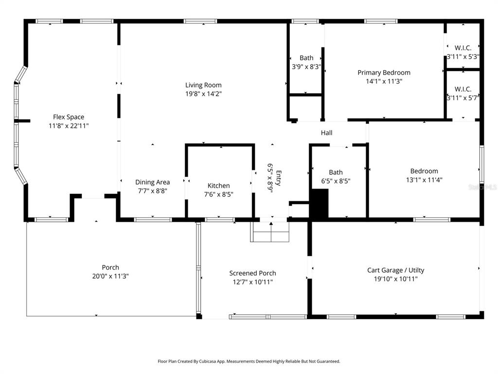 This is a floor plan showing a home layout with a living room, bedrooms, and porches — 15299 BROOKRIDGE BOULEVARD, BROOKSVILLE, FL