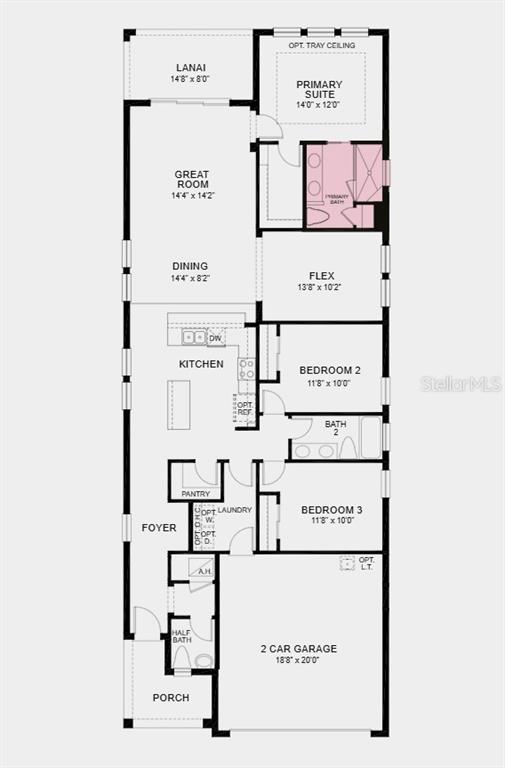 This is a floor plan for a single-story home with three bedrooms and a garage — 825 STEEL DRIVE, APOLLO BEACH, FL