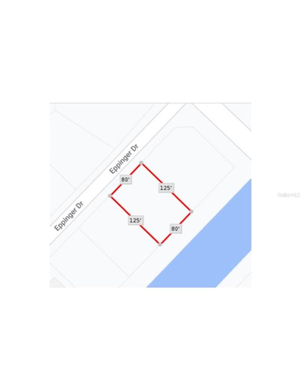 This is a map showing the rectangular property boundaries and dimensions of a vacant lot — 1148 EPPINGER DRIVE, PORT CHARLOTTE, FL