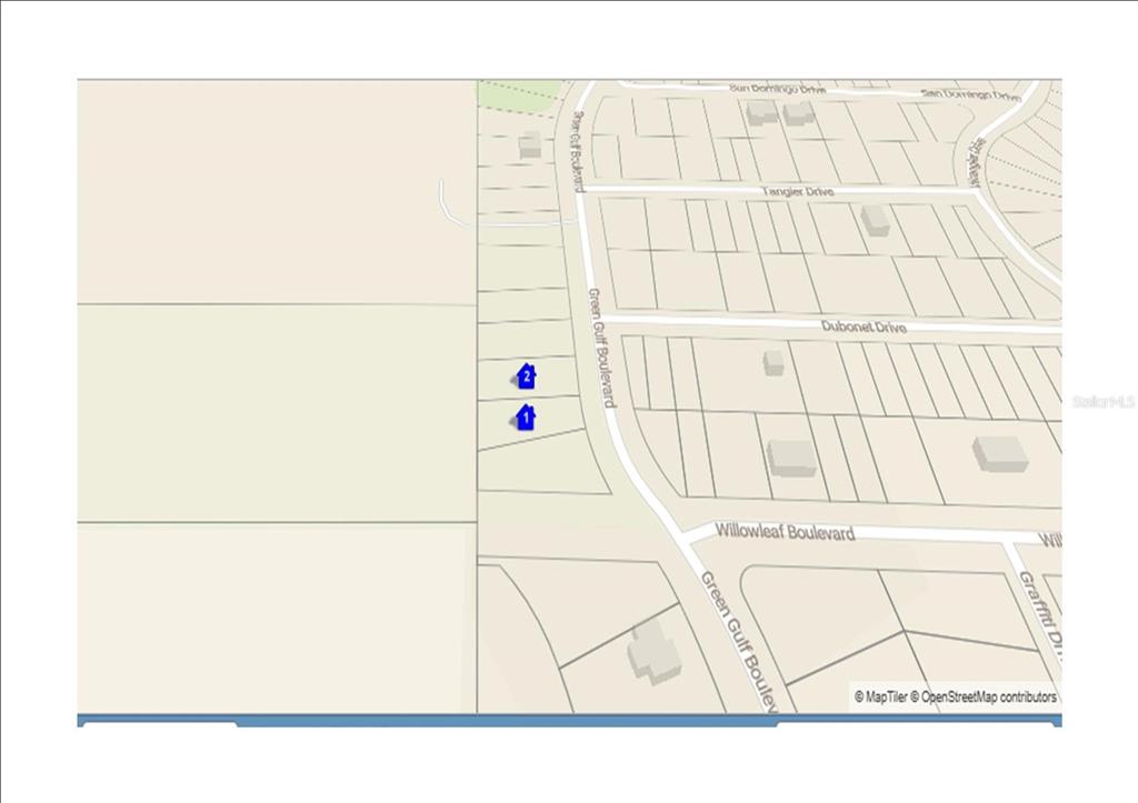 This is a map showing two property locations along Green Gulf Boulevard — 12253 GREEN GULF BOULEVARD, PUNTA GORDA, FL