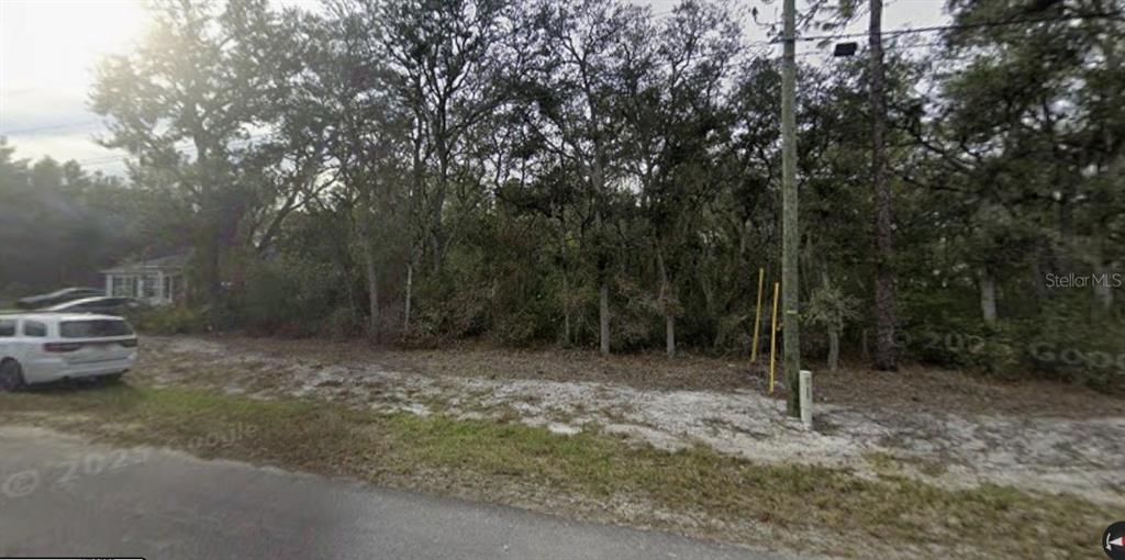 A wooded, undeveloped residential lot sits along a paved road with a utility pole nearby — TBD SE FISHER WAY PL, OCKLAWAHA, FL