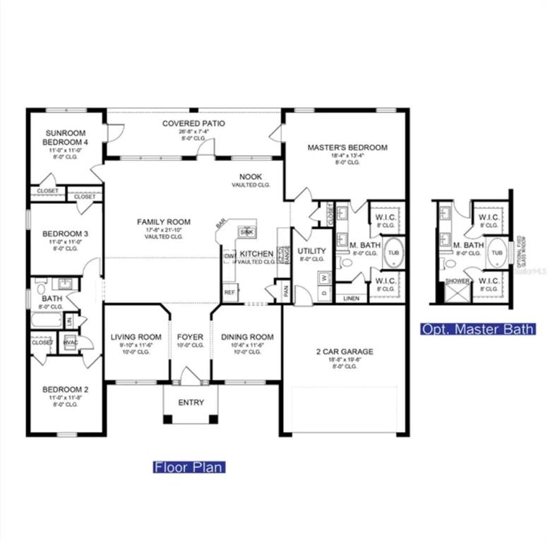 This is a floor plan for a single-story house with four bedrooms and a garage — 5178 ABDELLA LANE, NORTH PORT, FL