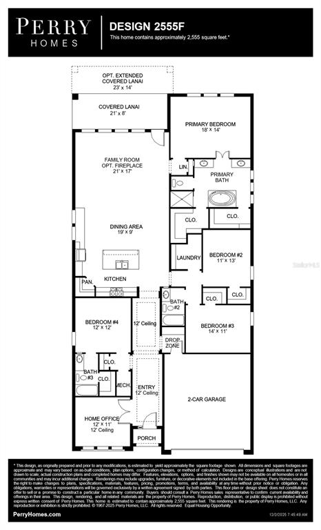 This is a floor plan for a single-story home featuring four bedrooms and a garage — 10908 38TH TERRACE EAST, PALMETTO, FL
