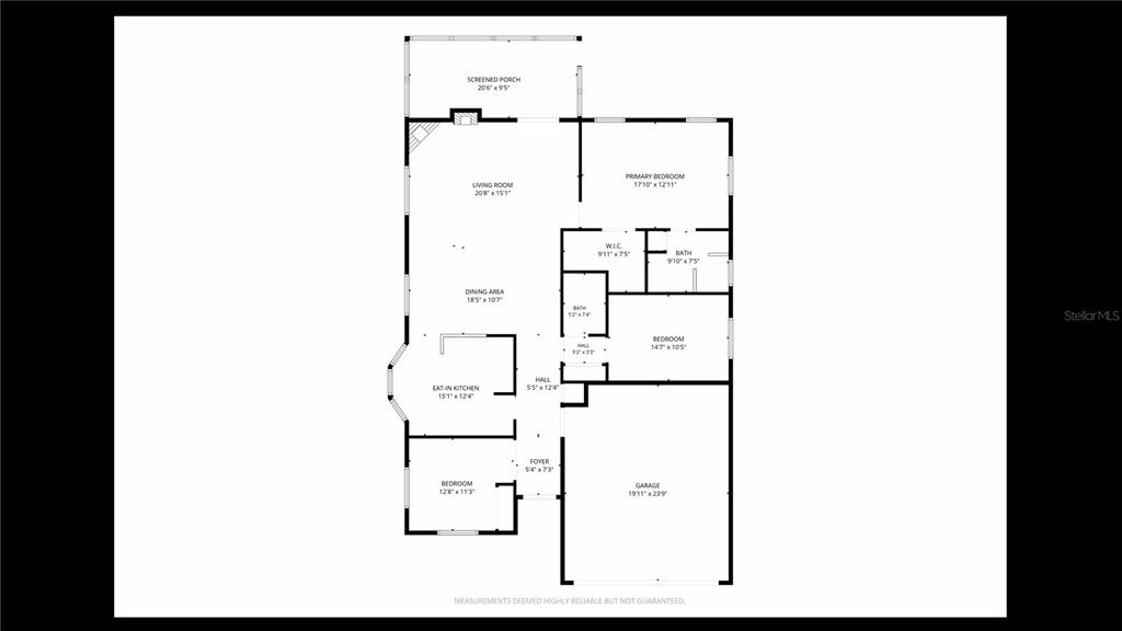 This is a floor plan of a house featuring three bedrooms, a garage, and a porch — 2117 VANTAGE TRACE, SEBRING, FL