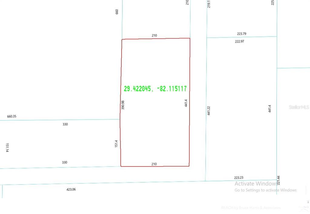 This is a property map showing the dimensions and boundaries of a rectangular land parcel — 000 NE 189TH LANE Lot 19, CITRA, FL