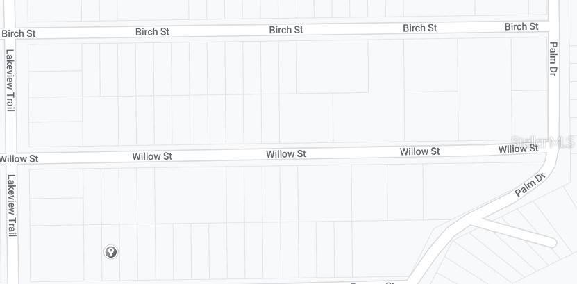 This is a map showing residential lots located between Birch Street, Willow Street, and Palm Drive — 00 BANVON STREET, INTERLACHEN, FL
