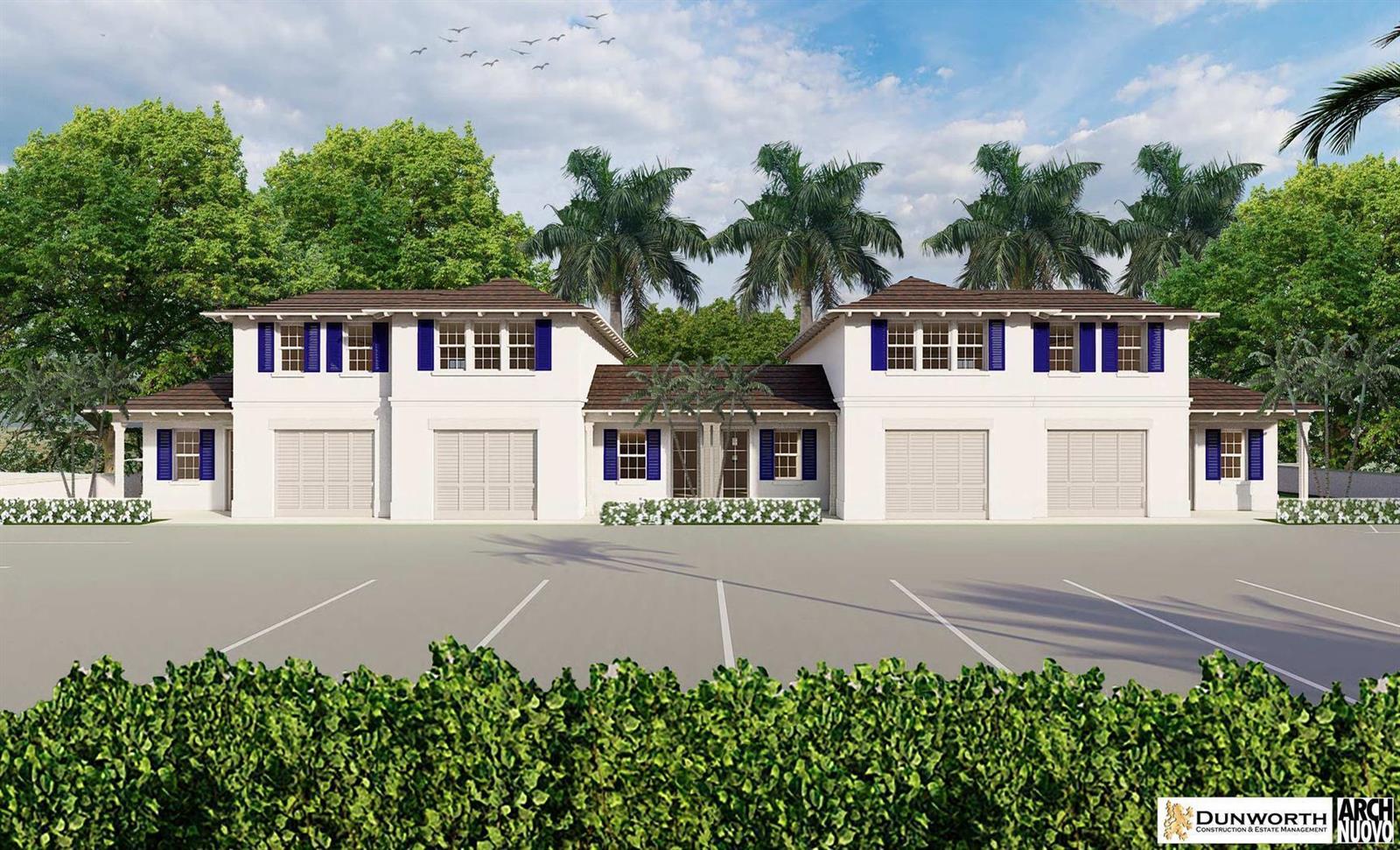 This is a rendering of a two-story duplex building with a parking lot in front — 12220 S Dixie Highway, Hobe Sound FL 33455, HOBE SOUND, FL