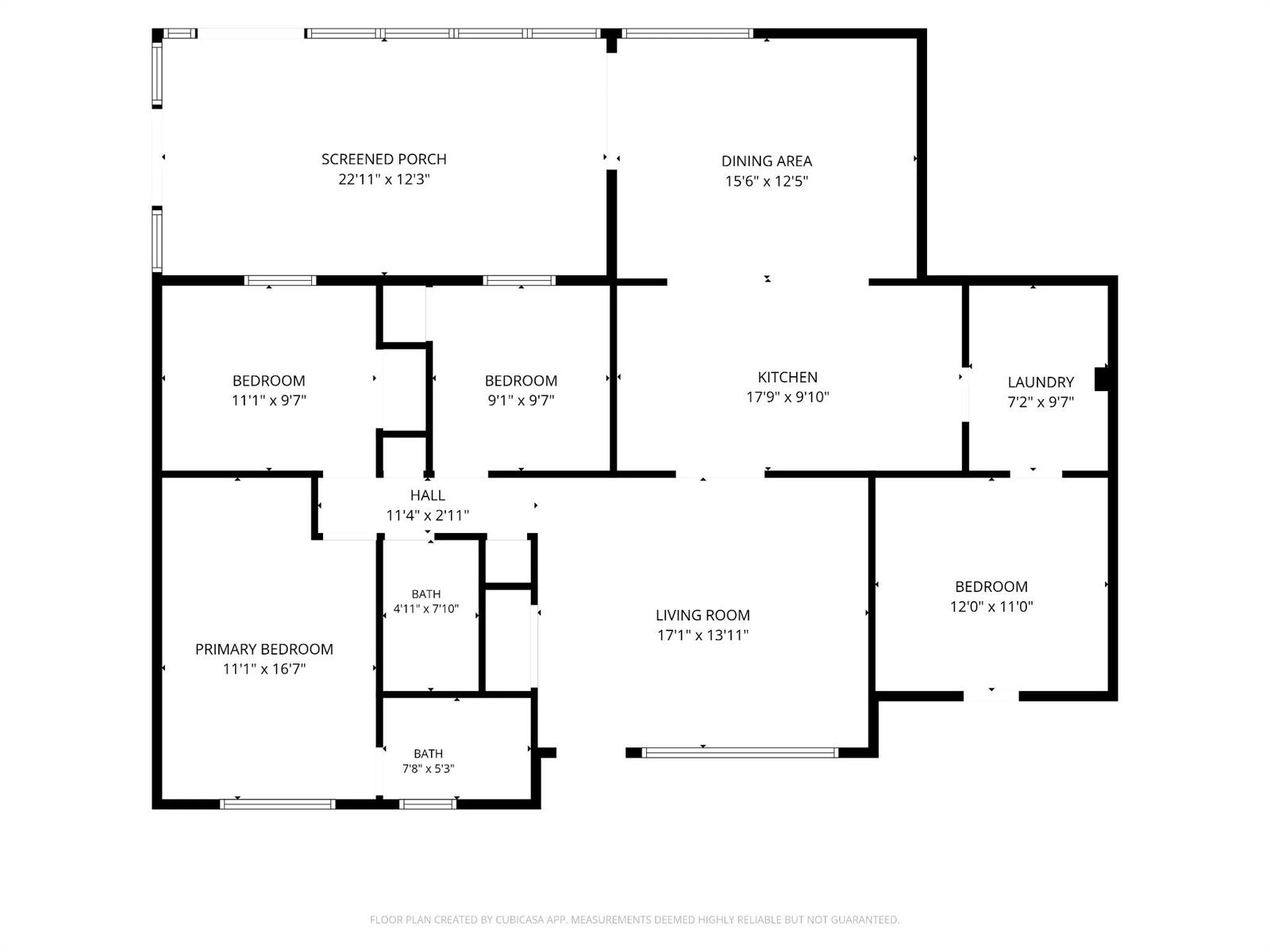 This is a floor plan showing a house with four bedrooms, two bathrooms, and a porch — 9585 Affirmed Lane, Boca Raton FL 33496, BOCA RATON, FL