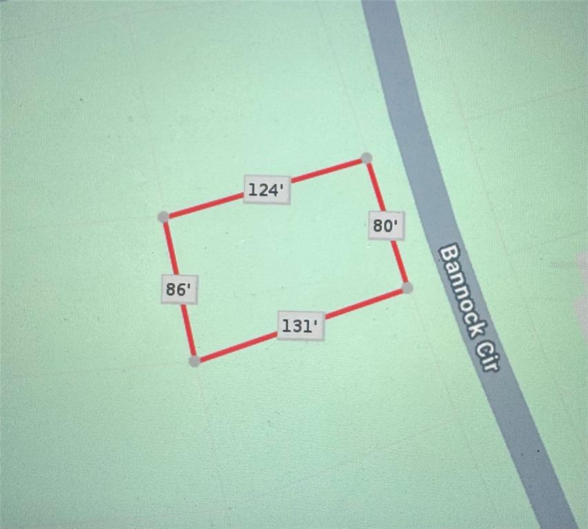This is a map showing the property lines and dimensions of a residential lot — BANNOCK CIRCLE, NORTH PORT, FL