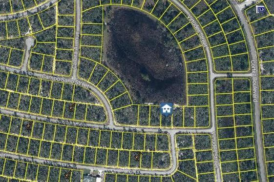 This is an aerial map showing a vacant residential lot marked with a house icon — 7618 Altara Street, Sebring FL 33872, SEBRING, FL