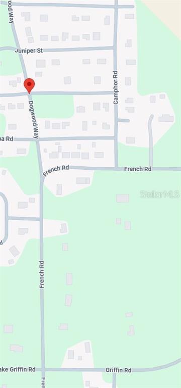 This is a map showing the location of a property near Dogwood Way and French Road — DOGWOOD WAY, LADY LAKE, FL