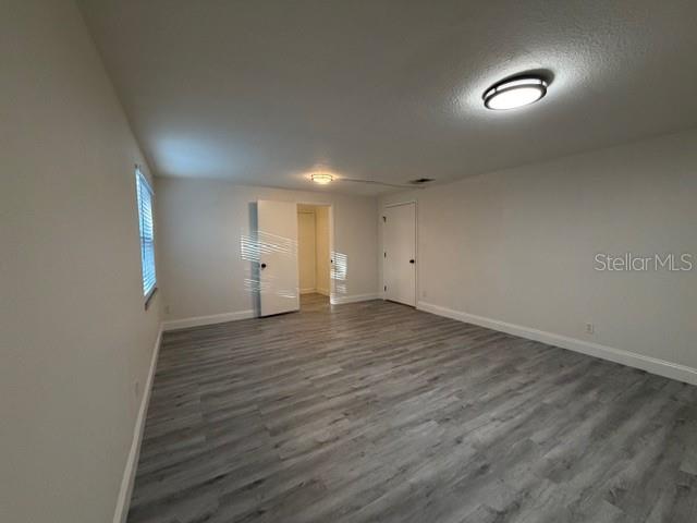 An empty room features light gray wood-look flooring, white walls, and two closed interior doors — 1310 FAIRVIEW AVENUE, WINTER PARK, FL