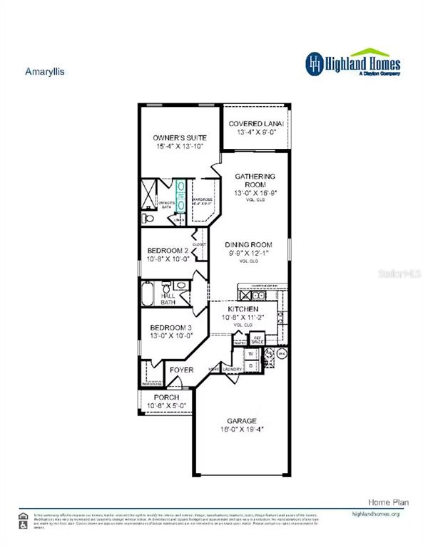 This is a floor plan for a home featuring three bedrooms, a garage, and a lanai — 1117 FOREST LAKE DRIVE, WILDWOOD, FL